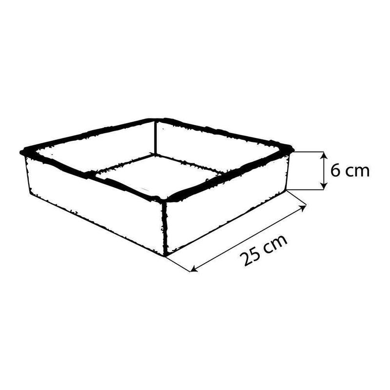 Molde Inoxidable cuadrado para hornear pan 25x25x6 Bak MPAC25