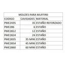 Placa mantecadas muffins estanada 6 cavidades Bak PME286