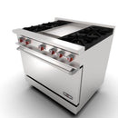 Estufa con 4 quemadores, horno y plancha CG-41P