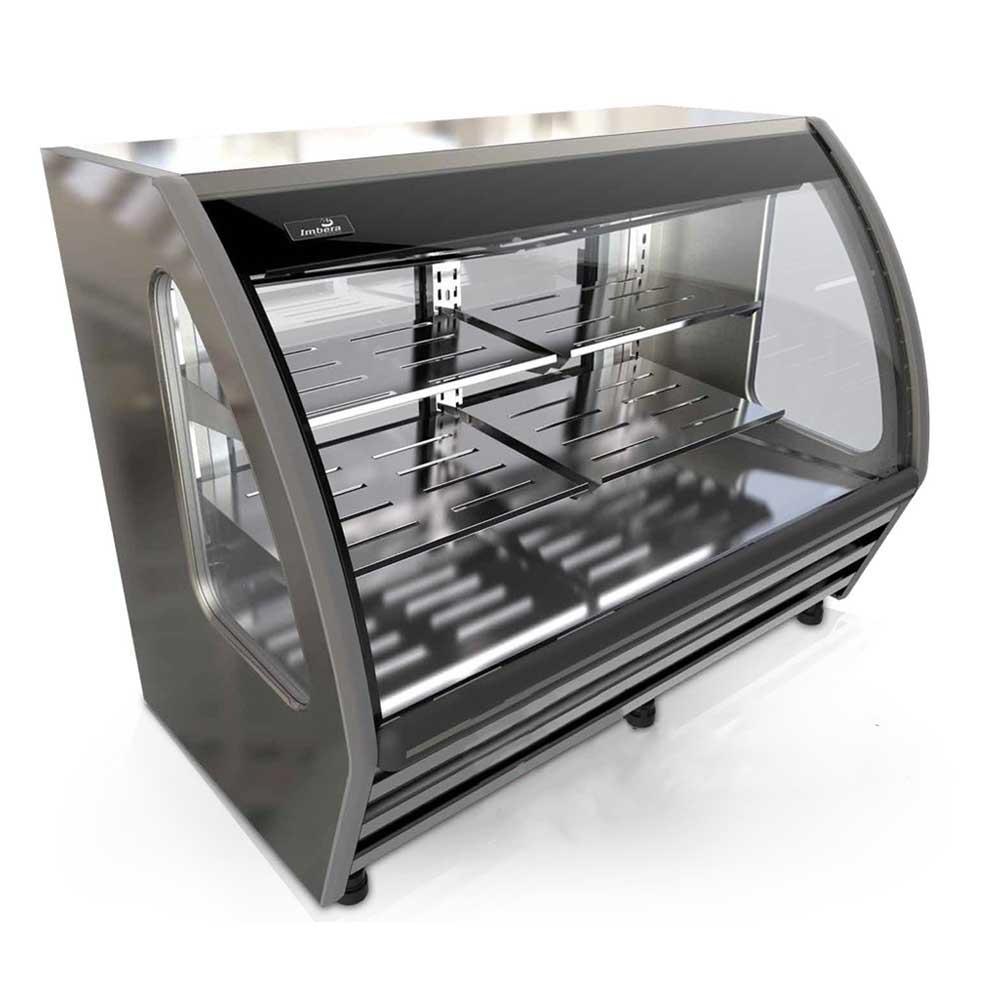 Imbera BHS150-I Vitrina Horizontal Exhibidora Cristal Curvo 2 Puertass. 153 cm. 340 Lt. /12 pies - 115 V INOX