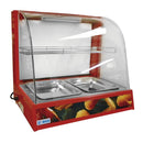 Migsa BN-660R Vitrina Exhibidora Caliente VIDRIO CURVO Sobre Mostrador –