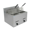 Migsa BN-72 Freidora a Gas de Acero Inoxidable con 2 Tinas de 6 Litros