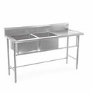 Migsa BN-S07 Fregadero con 2 Tarjas de Acero Inoxidable 160 x 67 x 80 cm