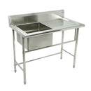 Migsa BN-S09 Fregadero Sencillo de Acero Inoxidable con Borde Perimetral 110 x 61 x 80 cm