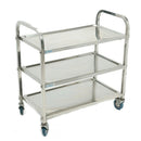 Migsa BN-T23 Carro de Servicio de Acero Inoxidable de 85 cm de Frente con 2 Entrepaños