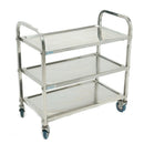 Migsa BN-T23 Carro de Servicio de Acero Inoxidable de 85 cm de Frente con 2 Entrepaños