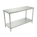 Migsa BN-W03/150 Mesa de Trabajo Tipo Isla de Acero Inoxidable con Entrepaño 1.50 Metros