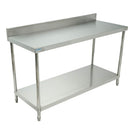 Migsa BN-W04/150 Mesa de Trabajo con Lambrin de Acero Inoxidable con Entrepaño 1.50 Metros