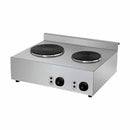 Migsa Hsc-2205 Parrilla Eléctrica De Inducción 2 Secciones Acero Inoxidable Termostato 220 V