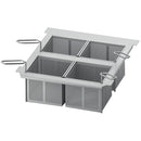 Kit 4 cestas de porción 1/6 GN no perforadas con tapa + bastidor de cestas modelo 2-XS Rational 60.75.978