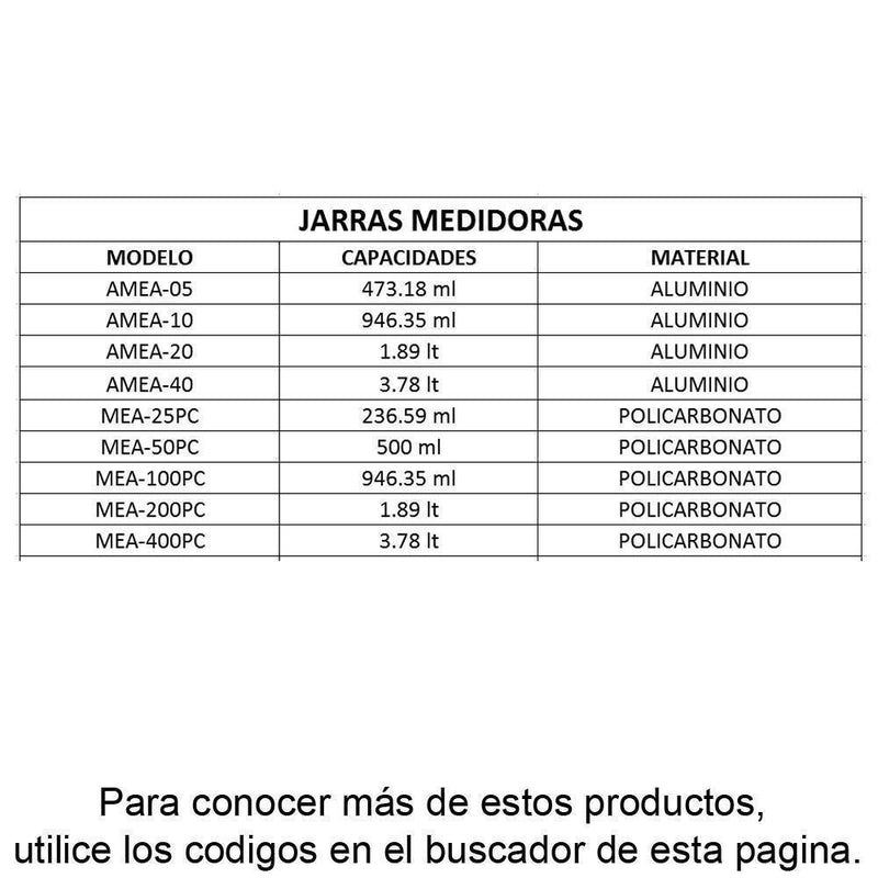 UPDATE AMEA-05 Jarra Taza Medidora de Aluminio Líquidos 16 Oz (473.18 ml)
